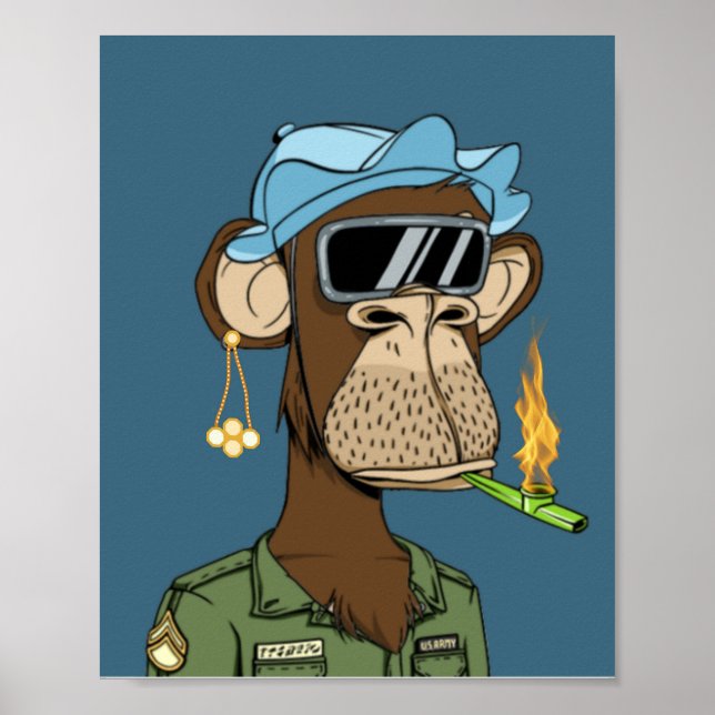 Affiche Singe fumé africain (Devant)
