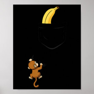 Affiche Singe grimpe pour banane conception drôle d'animal