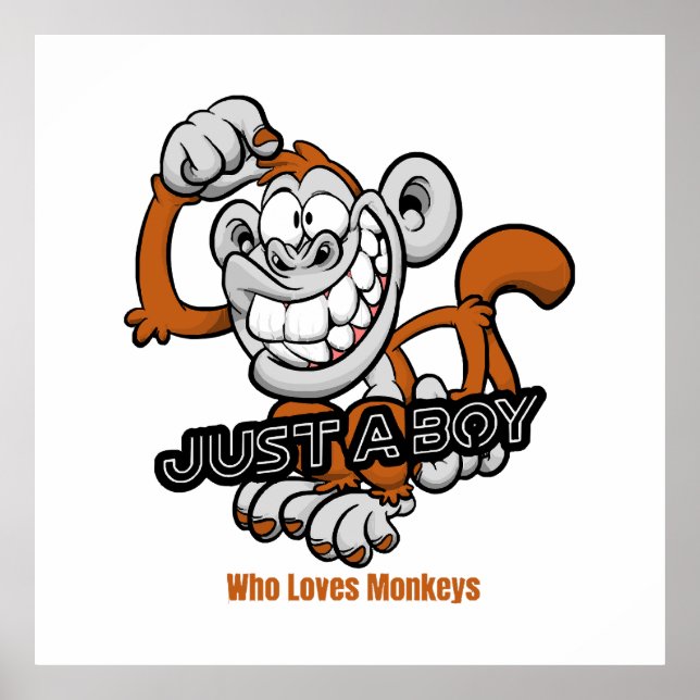 Affiche singe juste un garçon  (Devant)