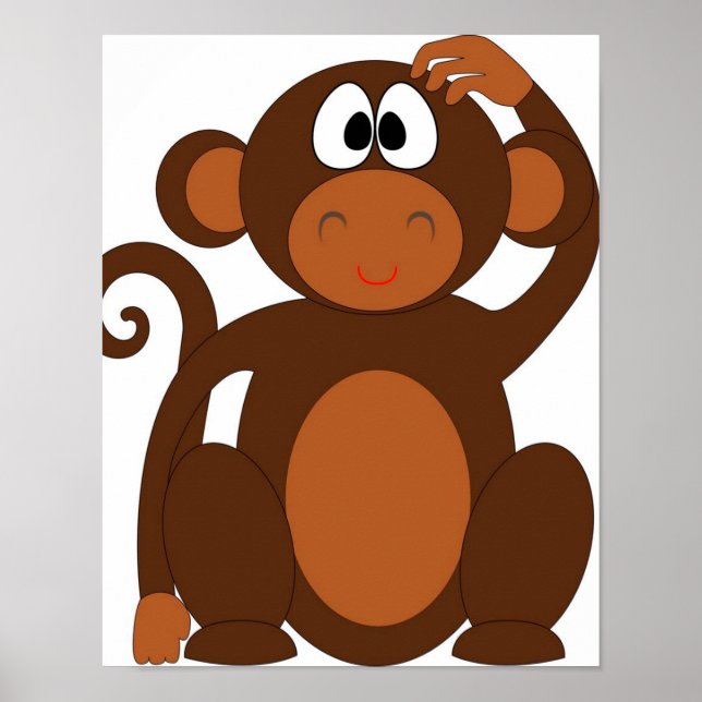 Affiche singe mignon (Devant)