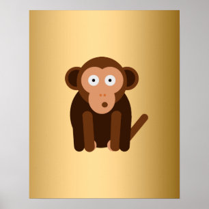 Affiche Singe mignon personnalisé
