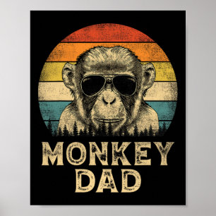 Affiche Singe Papa Singe Amateurs de singe Papa Fête des p