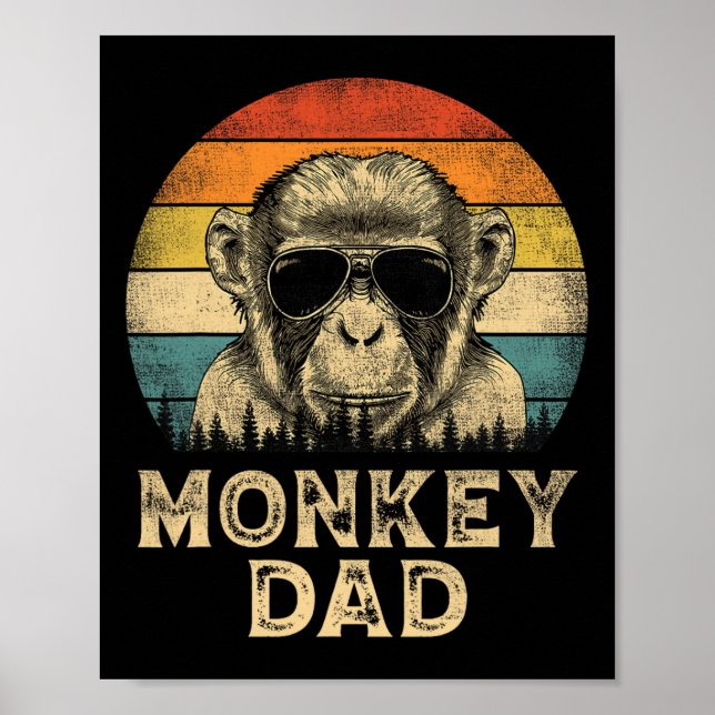 Affiche Singe Papa Singe Amateurs de singe Papa Fête des p (Devant)