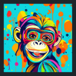 Affiche Singe souriant<br><div class="desc">Singe souriant - adorable art coloré</div>