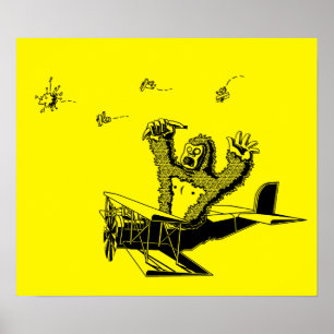 Affiche Singes Sur Les Avions