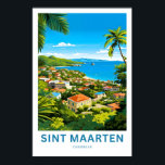 Affiche Sint Maarten Caribbean Travel Print<br><div class="desc">Belle impression moderne célébrant Sint Maarten Caraïbes.</div>