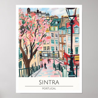 Affiche Sintra Portugal Illustration d'art vintage Voyage