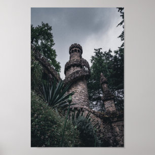 Affiche Sintra, Portugal - Vue de la tour d'un château