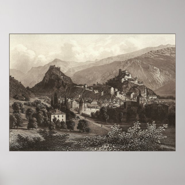 Affiche Sion en Suisse de Antique Print (Devant)