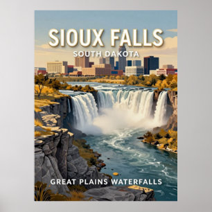 Affiche Sioux Falls Dakota du Sud Patrimoine de Voyage