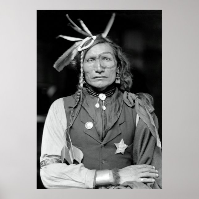Affiche SIOUX WARRIOR IRON WHITE MAN c. 1900 (Devant)