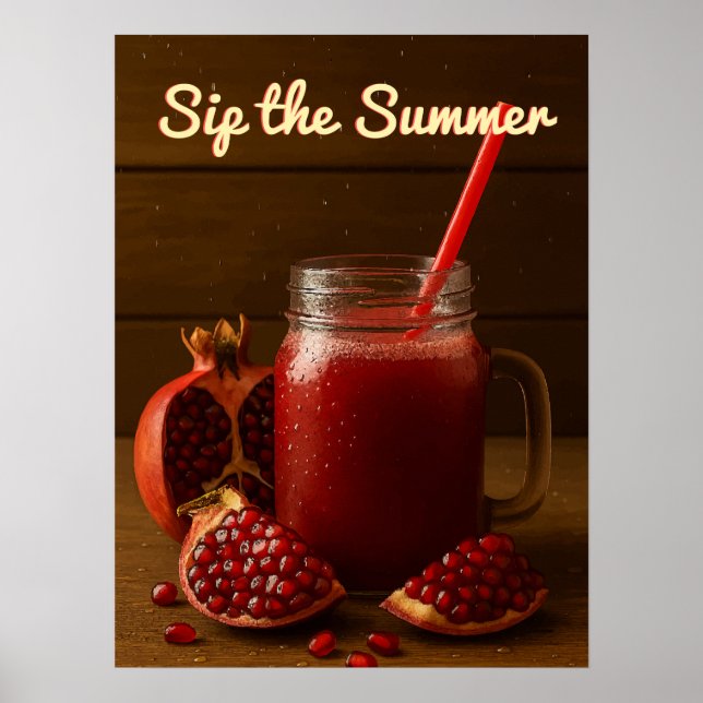 Affiche Sip Summer - Pomegranate Juice Art Imprimer (Devant)