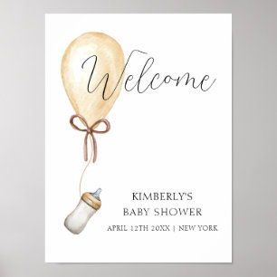 Affiche Sip & Voir Ballotte Baby shower bouteille Bienvenu