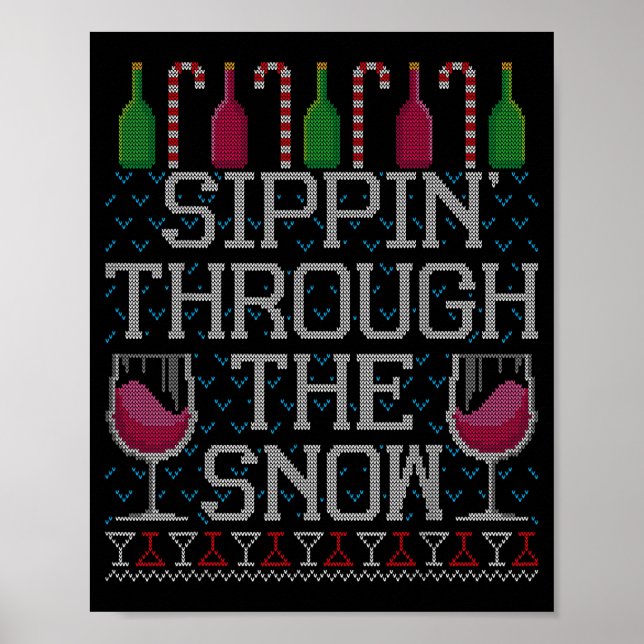 Affiche Sipn' Through The Snow Red Wine Ugly Christmas Swe (Devant)
