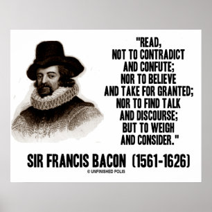 Affiche Sir Francis Bacon Lit Pour Peser Et Examiner