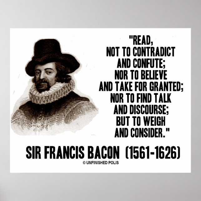 Affiche Sir Francis Bacon Lit Pour Peser Et Examiner (Devant)
