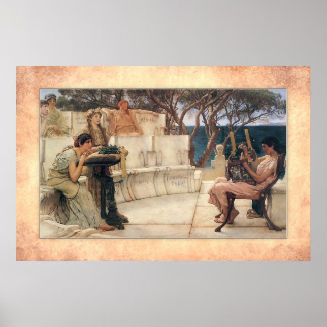 Affiche Sir Lawrence Alma-Tadema - Sappho et Alcaeus (Devant)