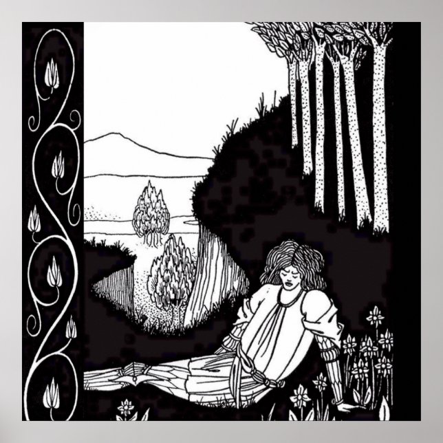 Affiche "Sir Palamede the Saracen" par Aubrey Beardsley (Devant)