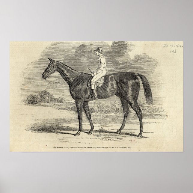 Affiche Sir Tatton Sykes', vainqueur du St. Leger (Devant)