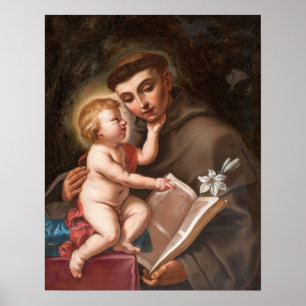 Affiche Sirani - Enfant Jésus et St. Antoine de Padoue