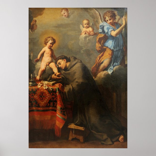 Affiche Sirani - St. Antoine en adoration devant l'enfant (Devant)