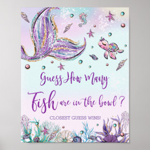 Affiche Siren Combien de poissons dans le bocal Baby Showe