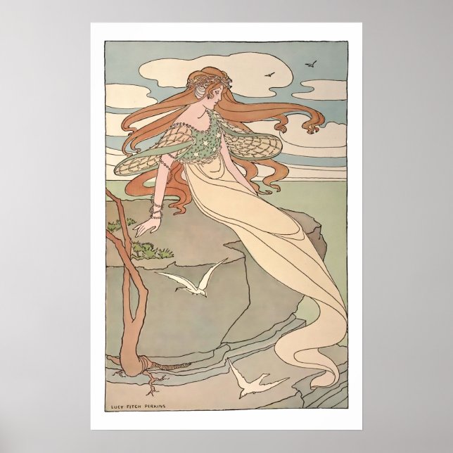 Affiche Sirène Art Nouveau Vintage (Devant)
