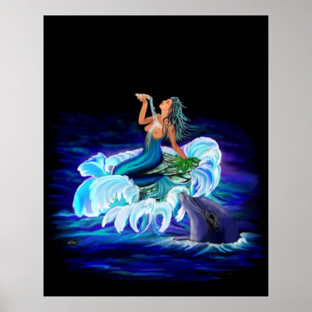 Affiche Sirène avec dauphin (Devant)