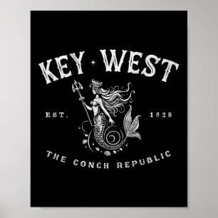 Affiche Sirène de Key West République des Conques Vintage