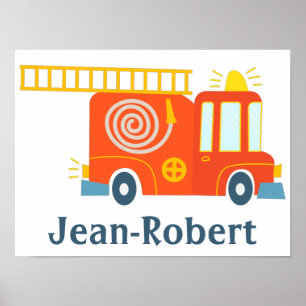 Affiche Sirène d'échelle d'échelle de tuyau de camion oran