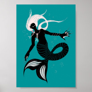 Affiche Sirène gothique Imaginaire foncé Créature