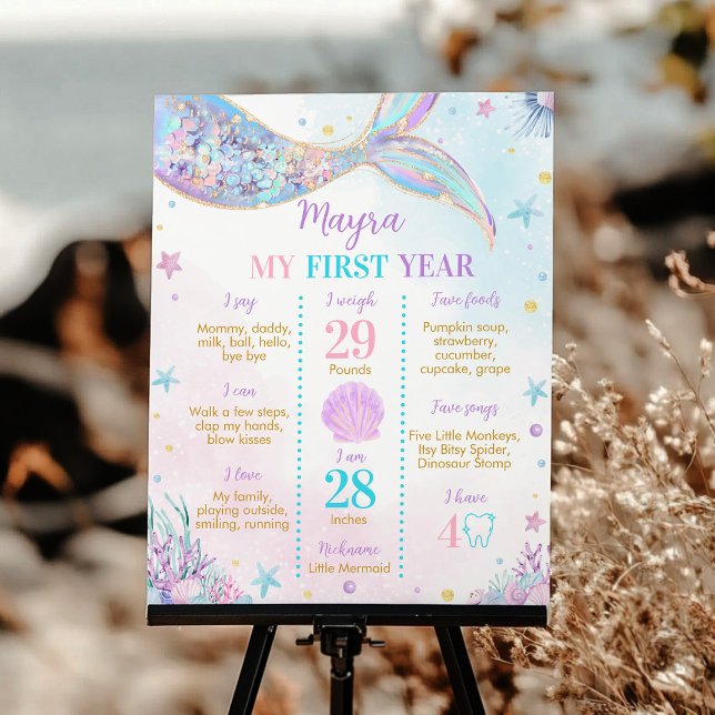 Affiche Sirène sous la mer Anniversaire Jalon (Créateur téléchargé)