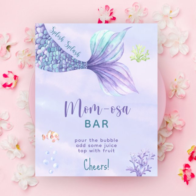 Affiche Sirène sous la mer bar Momosa (Créateur téléchargé)