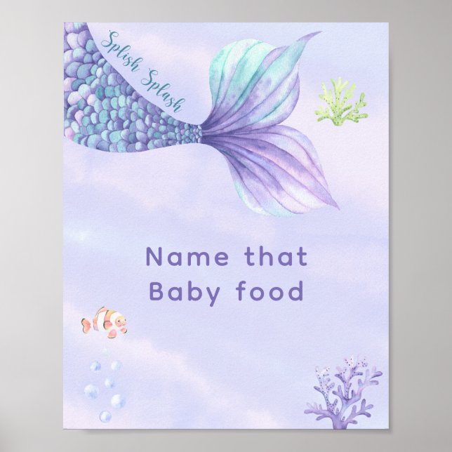 Affiche Sirène sous la mer Nommez cette nourriture pour bé (Devant)