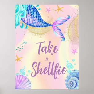 Affiche Sirène sous la Parties scintillant d'or de la mer 