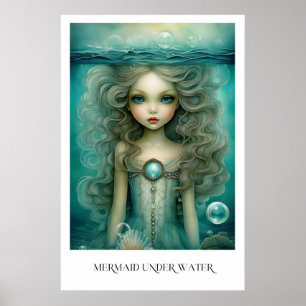 Affiche Sirène Sous L'Eau