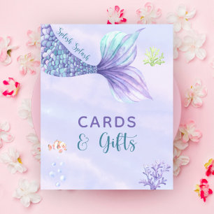 Affiche Sirène sous les cartes marines et les cadeaux