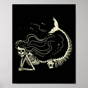 Affiche Sirène Squelette Halloween Costume femmes filles