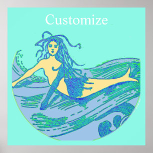 Affiche Sirène vintage en voie d'évitement Thunder_Cove