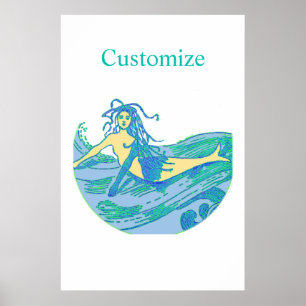 Affiche Sirène vintage en voie d'évitement Thunder_Cove