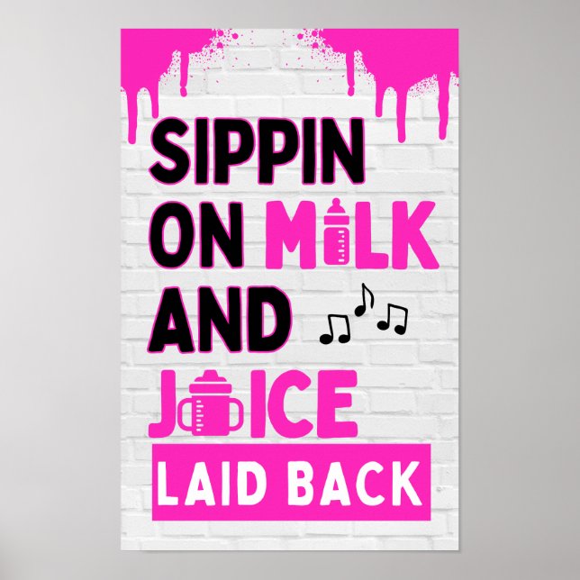 Affiche Sirop de Lait et Jus Black & Pink Hip Hop (Devant)