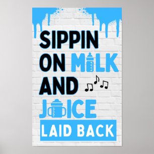 Affiche Sirop de Lait et Jus Hip Hop Noir et Bleu