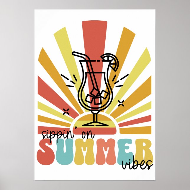 Affiche Sirop sur les vibrations de l'été, Soleil Rétro, V (Devant)