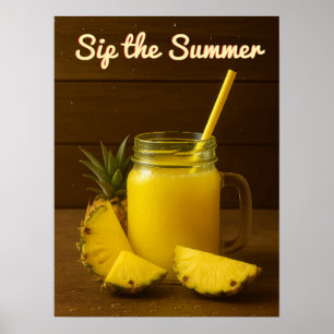 Affiche Sirotez l'été - Pineapple Juice Art Imprimer