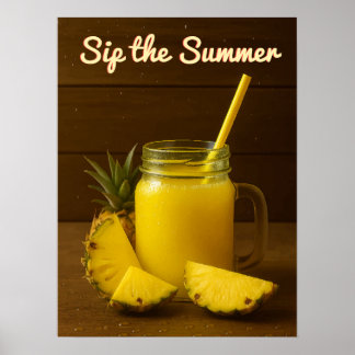 Affiche Sirotez l'été - Pineapple Juice Art Imprimer