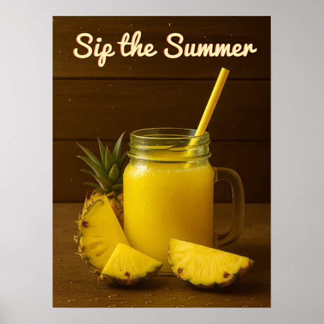 Affiche Sirotez l'été - Pineapple Juice Art Imprimer (Devant)