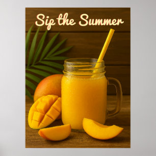 Affiche Sirotez l'été - Rafraîchir le jus de mangue