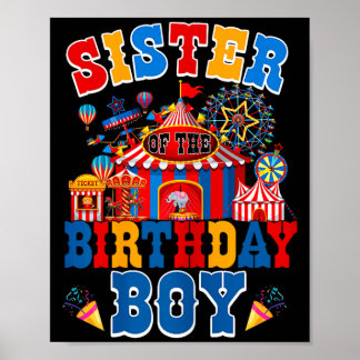 Affiche Sister of the birthday for boy circus carnival