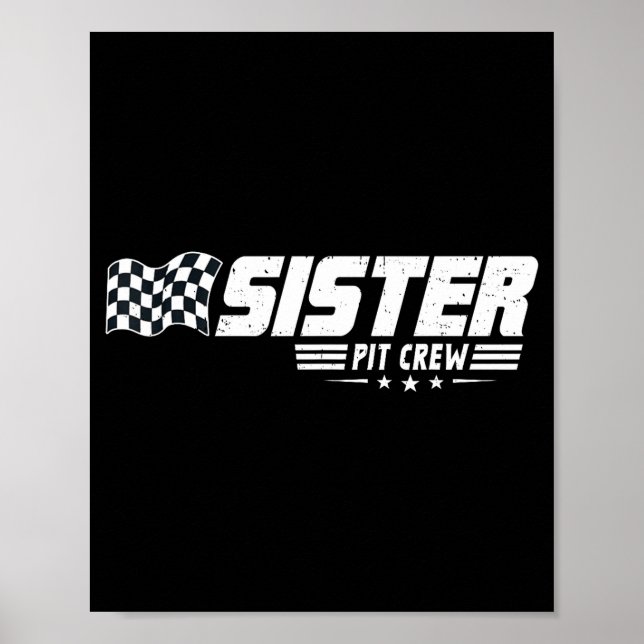Affiche Sister T Crew Race Car Birthday Family Racing  (Devant)