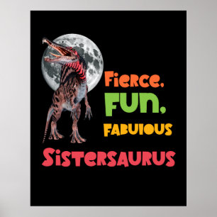 Affiche Sistersaurus Équipe de dinosaures sœurs appariées 